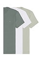 view 1 of 6 Brace Crew 3 Pack Tee in Green, Nordic, & White