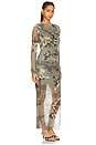 view 3 of 4 Hanako Mesh Dress in Emerge Olive Green