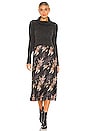 view 1 of 4 ROBE MI-LONGUE TIERNY in Charcoal Grey & Black