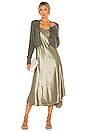view 5 of 5 Orri Dress in Pale Olive & Khaki Green