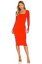 view 1 of 3 Bardi Rib Dress in Flame Red