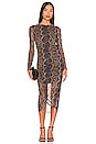view 1 of 3 Norma Long Sleeve Snake Dress in Grey