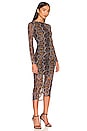 view 2 of 3 Norma Long Sleeve Snake Dress in Grey