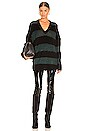 view 4 of 5 Lou Sparkle Sweater in Black & Forest Green