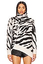 view 1 of 5 Lock Zebra Roll Neck Sweater in Chalk White & Black