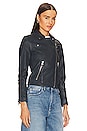 view 3 of 5 Dalby Leather Biker Jacket in Deep Denim