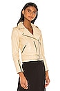 view 2 of 4 Balfern Leather Biker Jacket in Pale Yellow