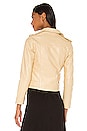 view 3 of 4 Balfern Leather Biker Jacket in Pale Yellow
