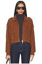 view 2 of 5 BLOUSON LOWDEN SUEDE in Cognac Brown