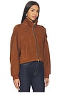 view 3 of 5 BLOUSON LOWDEN SUEDE in Cognac Brown
