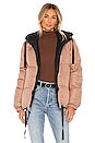 view 1 of 6 Allie Reversible Puffer in Black & Peach
