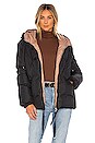 view 2 of 6 Allie Reversible Puffer in Black & Peach