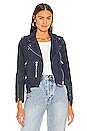 view 1 of 5 Suede Balfern Biker Jacket in Midnight Blue