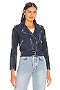 view 2 of 5 Suede Balfern Biker Jacket in Midnight Blue