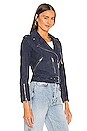 view 3 of 5 Suede Balfern Biker Jacket in Midnight Blue