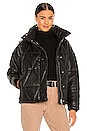 view 1 of 5 Bon Leather Puffer Jacket in Black