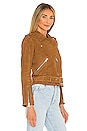 view 3 of 5 Suede Balfern Biker in Rust Brown