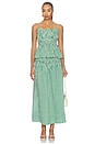 view 5 of 6 JUPE KALI MAXI in Apple Green & White