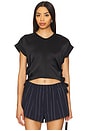 view 1 of 4 Mira Satin Tee in Black