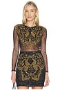 view 1 of 5 Greta Embellished Top in Black & Gold