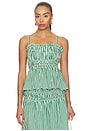 view 1 of 5 Kali Top in Apple Green & White
