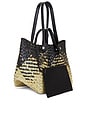 view 3 of 4 Allington Straw Tote in Black, Peat, & Natural