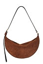 view 1 of 4 Halfmoon Suede Shoulder Bag in Cognac Brown