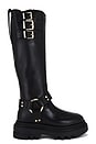 view 1 of 5 Jade Biker Boot in Black & Warm Brass