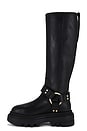 view 5 of 5 Jade Biker Boot in Black & Warm Brass