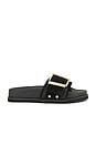 view 1 of 5 CHINELO SLIDER COM RÁFIA ELLIE in Black