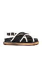 view 1 of 5 Marshmallow Faux Fur-Lined Sandal in Black