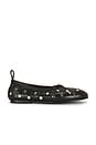 view 1 of 5 ZAPATO PLANO ROSALIND ALL STUDS LEATHER BALLET  in Vintage Effect Brown