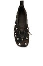 view 5 of 5 ZAPATO PLANO ROSALIND ALL STUDS LEATHER BALLET  in Vintage Effect Brown