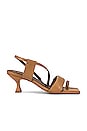 view 1 of 5 Asymmetric Straps Sandal in Camel