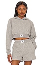 view 1 of 4 Quilted Arena Cropped Hoodie in Heather Grey