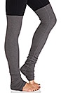 view 6 of 6 Goddess Ribbed Legging in Black & Stormy Heather