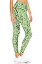 view 2 of 4 High Waist Snakeskin Vapor Legging in Neon Lime