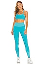 view 4 of 4 High Waist Alosoft Lounge Legging in Bright Aqua Heather