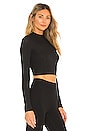 view 3 of 4 Ribbed Premier Crop Top in Black