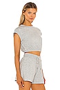 view 2 of 4 Dreamy Crop Short Sleeve Top in Dove Grey