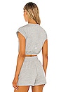 view 3 of 4 Dreamy Crop Short Sleeve Top in Dove Grey