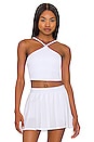 view 1 of 4 Goddess Ribbed Cross Crop Top in White
