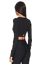 view 3 of 4 Ribbed Knotty Long Sleeve in Black