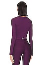 view 3 of 4 Gather Long Sleeve Top in Dark Plum