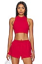 view 2 of 4 Goddess Rib Cropped Dynamite Tank in Classic Red