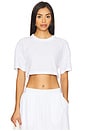 view 1 of 5 Mesh Cropped Mirage Tee in White