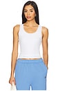 view 1 of 4 Ribbed Mesh Secret Tank Top in Optic White