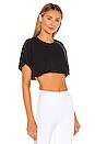 view 2 of 4 Cropped Short Sleeve Top in Black