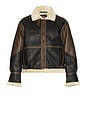 view 3 of 4 Faux Leather B-3 Mod Jacket in Espresso
