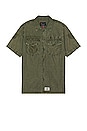 view 1 of 4 Short Sleeve Washed Fatigue Shirt Jacket in Og-107 Green